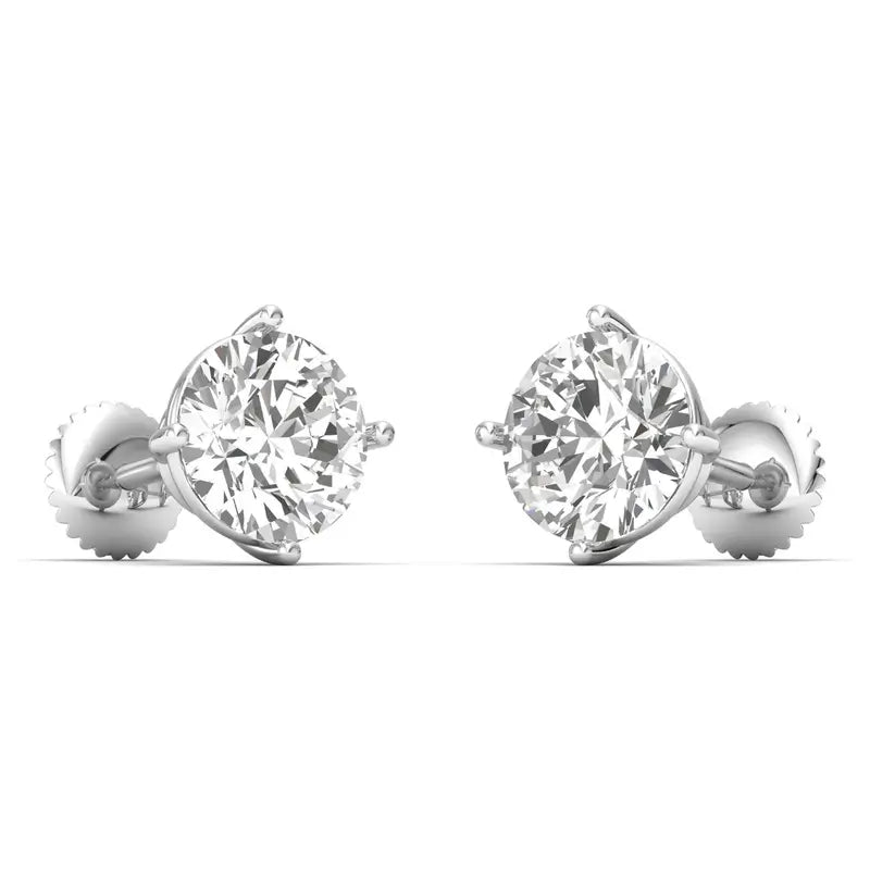 Mukta 4 carat round solitaire studs