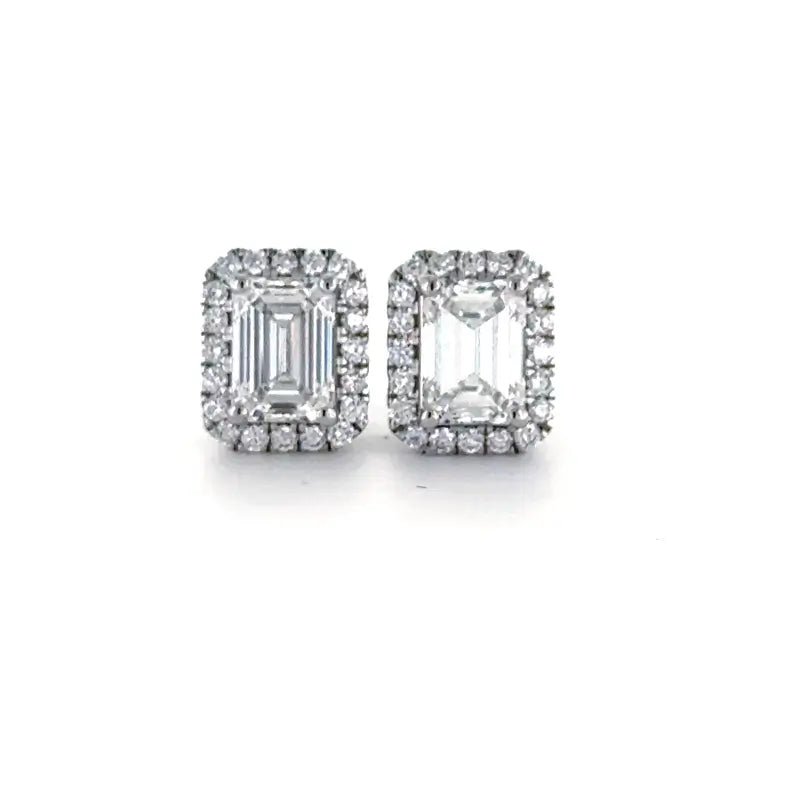 Geetanjali 3 carat emerald cut studs