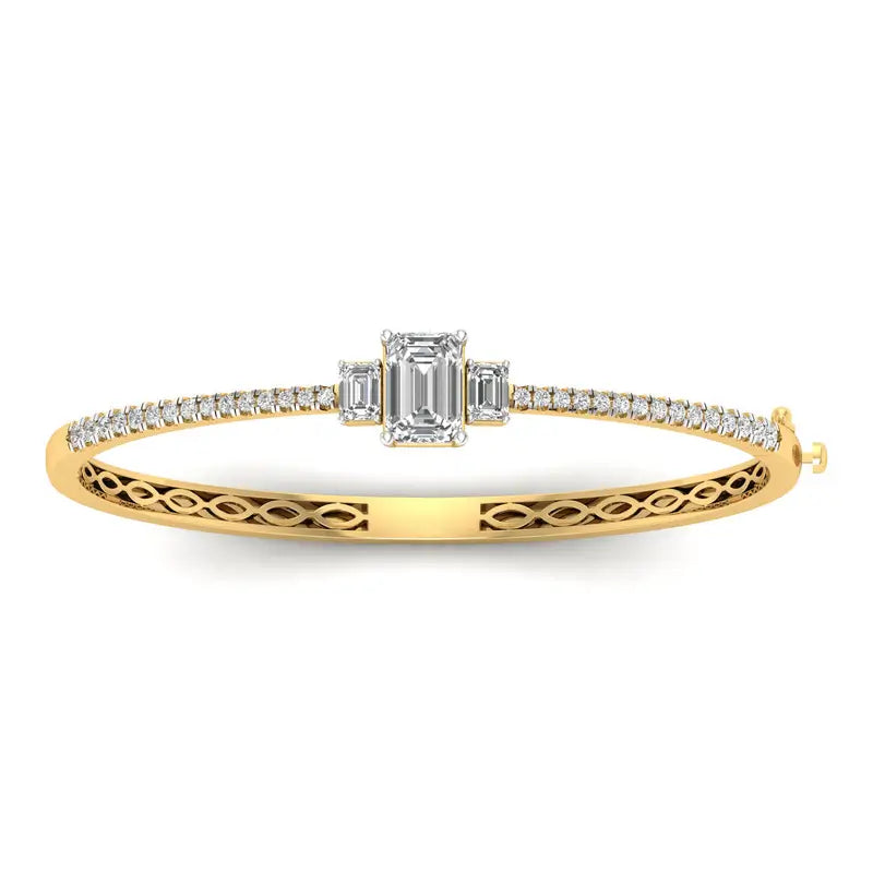 Triveni 2.4 carat emerald cut kada