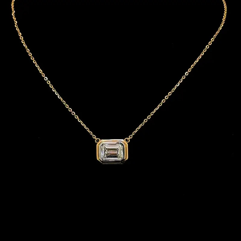 Mrignayni 2 carat emerald cut pendant with 18 chain