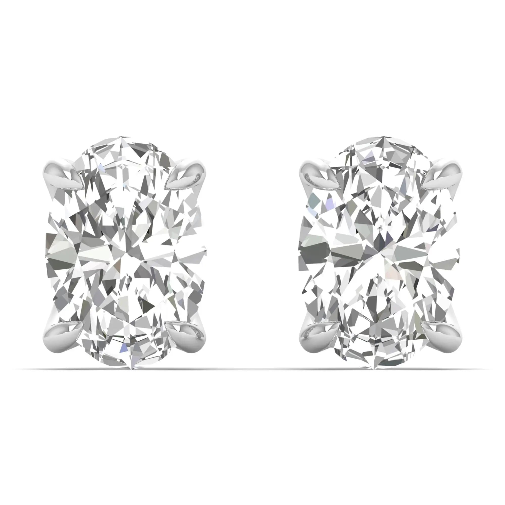 Rohini 3 carat oval solitaire studs