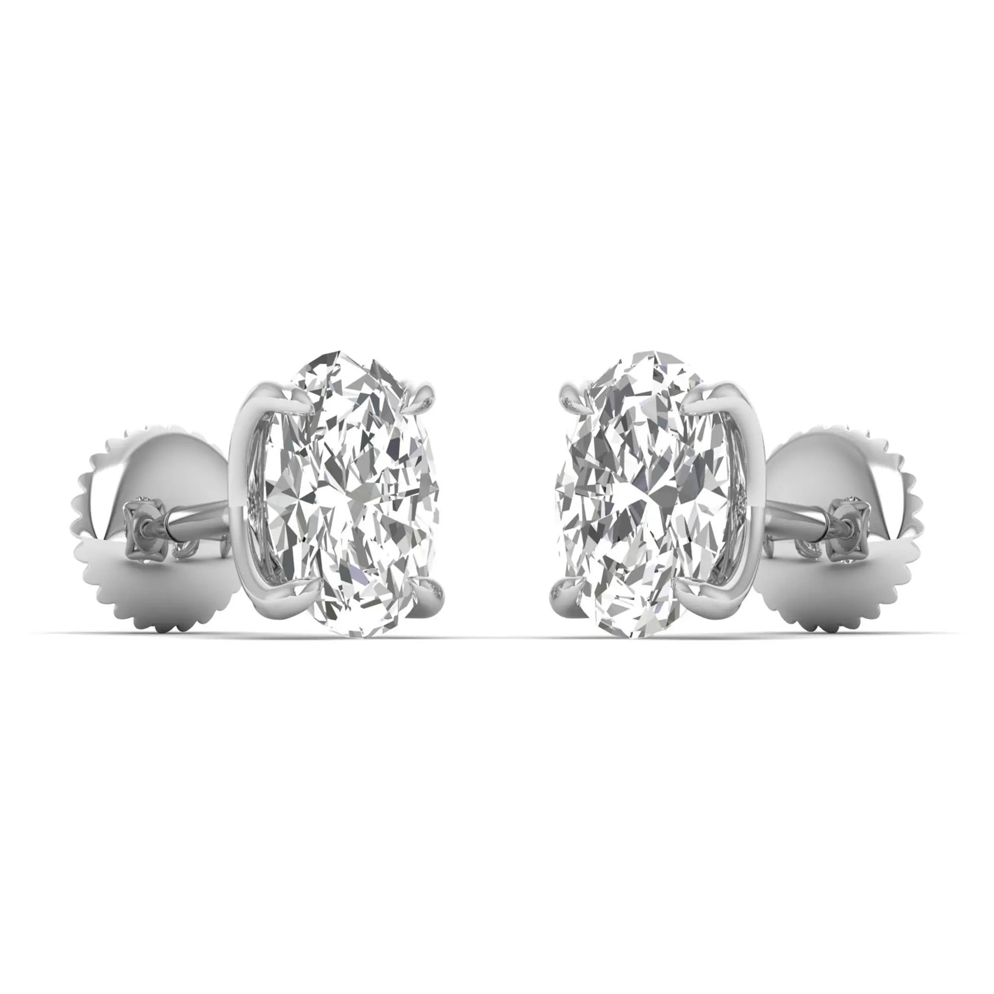 Rohini 3 carat oval solitaire studs