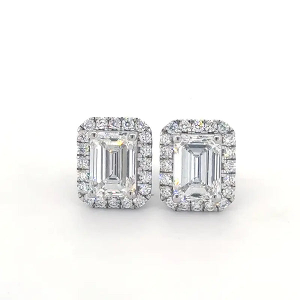 Geetanjali 3 carat emerald cut studs