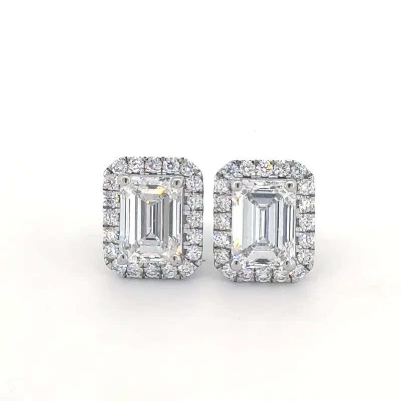 Geetanjali 3 carat emerald cut studs