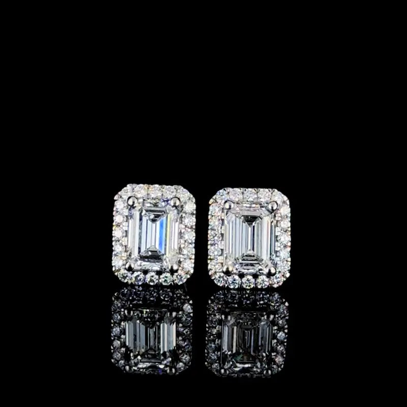 Geetanjali 3 carat emerald cut studs