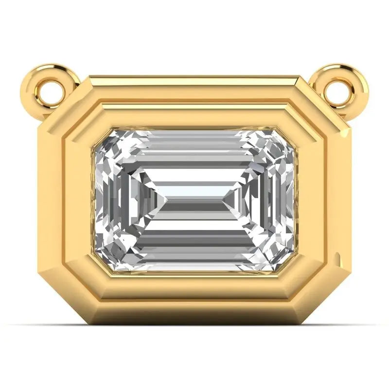 Mrignayni 2 carat emerald cut pendant with 18 chain