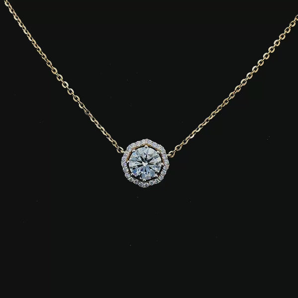 Maitreyi 2.25 round solitaire pendant with chain