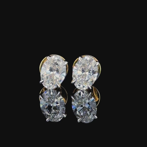 Rohini 3 carat oval solitaire studs