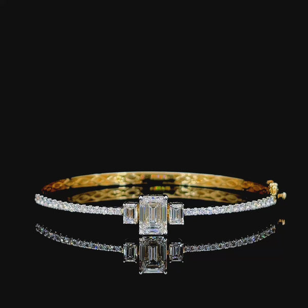 Triveni 2.4 carat emerald cut kada