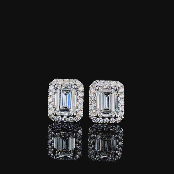 Geetanjali 3 carat emerald cut studs